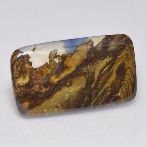 Opala boulder multicolorido natural 2,58ct, almofada cortada, translúcido