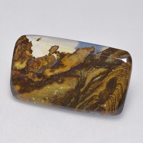 Opala boulder multicolorido natural 2,58ct, almofada cortada, translúcido