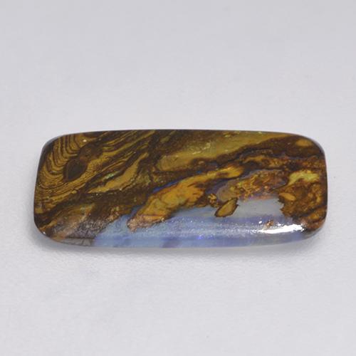 Opala boulder multicolorido natural 2,58ct, almofada cortada, translúcido