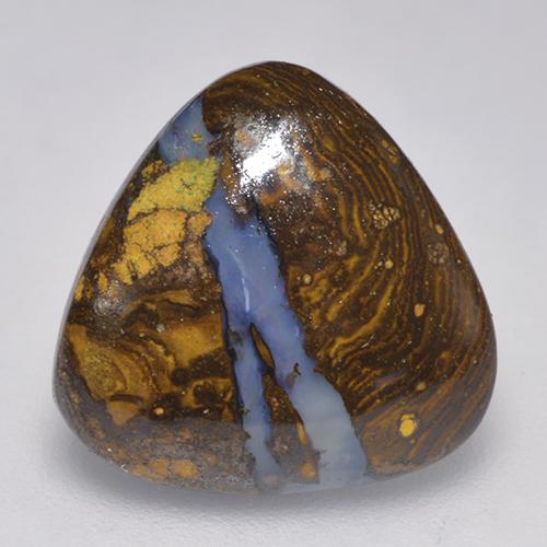 Opala boulder multicolorido natural 8,20ct, trillion, opaco