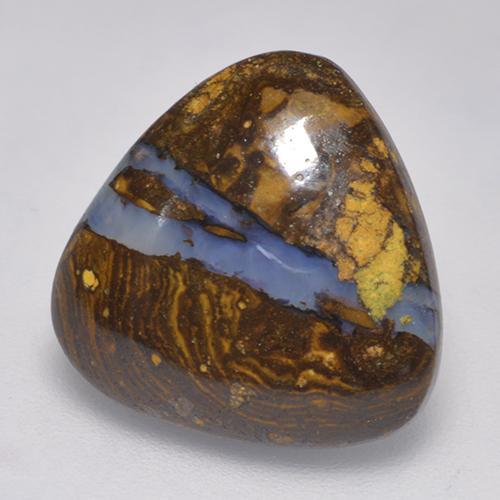 Opala boulder multicolorido natural 8,20ct, trillion, opaco