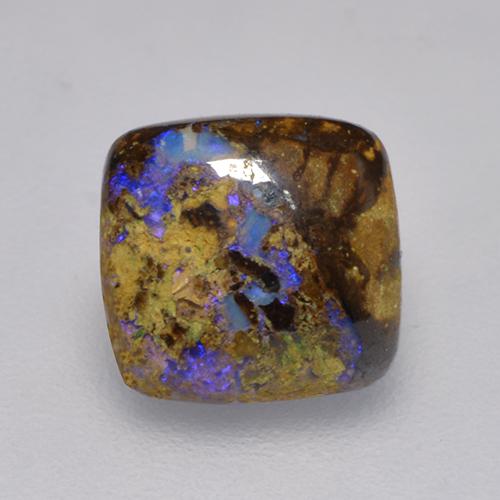 Opala boulder multicolorido natural 1,31ct, almofada cortada, opaco