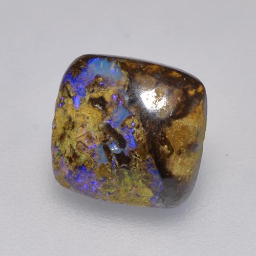 Opala boulder multicolorido natural 1,31ct, almofada cortada, opaco
