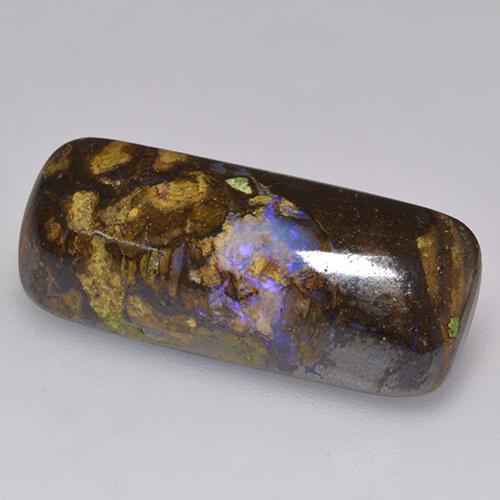 Opala boulder multicolorido natural 9,16ct, almofada cortada, opaco
