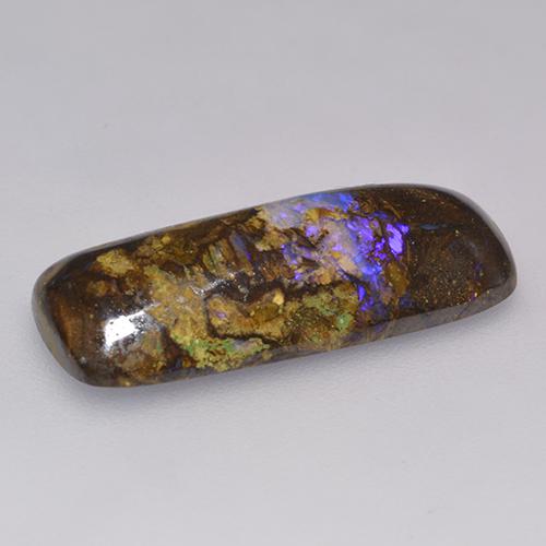 Opala boulder multicolorido natural 9,16ct, almofada cortada, opaco