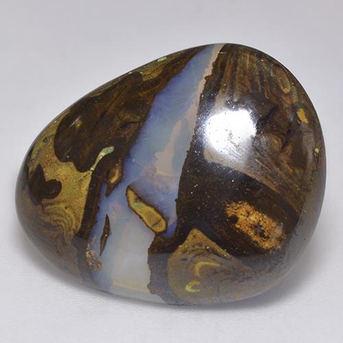 Opala boulder multicolorido natural 18,81ct, forma extravagante, translúcido