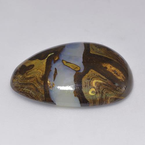 Opala boulder multicolorido natural 18,81ct, forma extravagante, translúcido