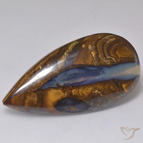 Opala de Pedra Multicolorido Natural 20.55ct, Formato de pêra, Opaco