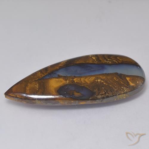 Opala de Pedra Multicolorido Natural 20.55ct, Formato de pêra, Opaco
