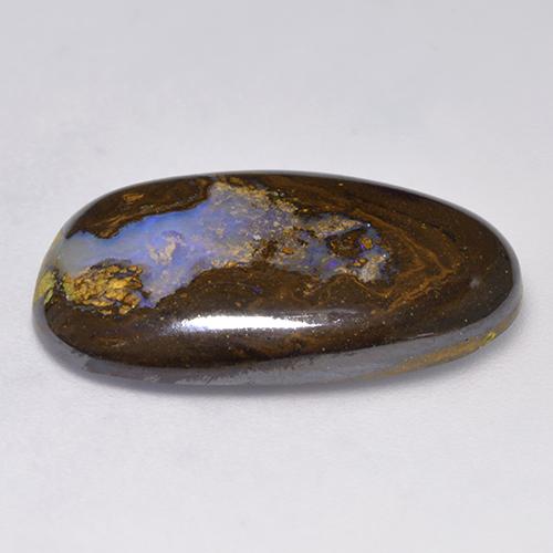 Opala boulder multicolorido natural 15,87ct, forma extravagante, opaco