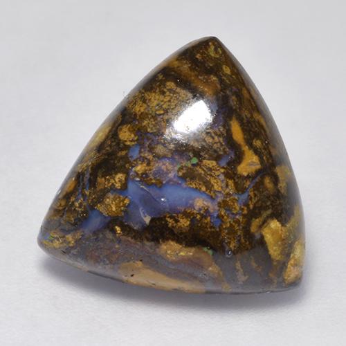 Opala boulder multicolorido natural 8,22ct, trillion, opaco
