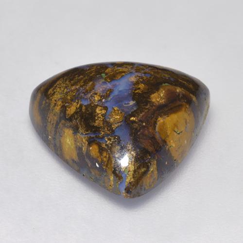 Opala boulder multicolorido natural 8,22ct, trillion, opaco