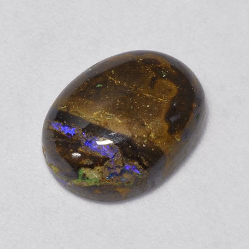 Opala de Pedra Multicolorido Natural 3.16ct, Corte Oval, Opaco