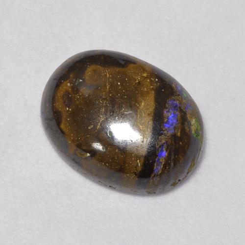 Opala de Pedra Multicolorido Natural 3.16ct, Corte Oval, Opaco