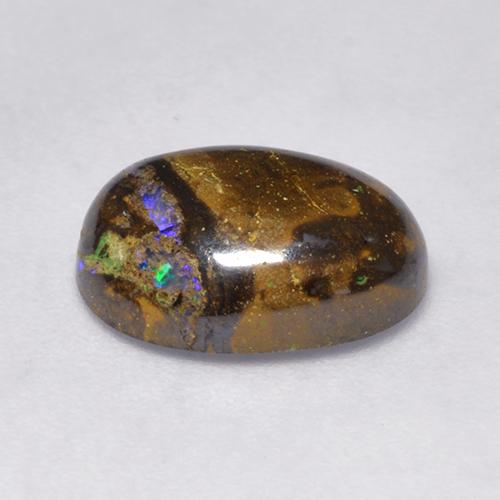 Opala de Pedra Multicolorido Natural 3.16ct, Corte Oval, Opaco