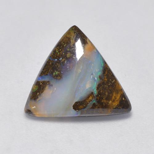 Opala boulder multicolorido natural 2,20ct, trillion, opaco