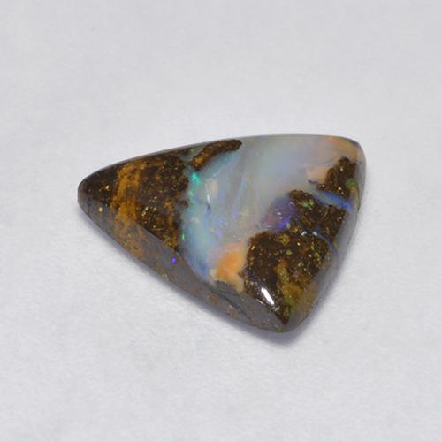 Opala boulder multicolorido natural 2,20ct, trillion, opaco