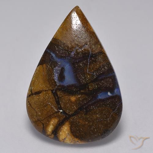 11.18ct Natural Multicolorido Opala de Pedra, Formato de pêra, Opaco