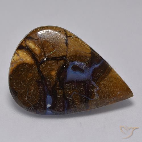 Opala de Pedra Multicolorido Natural 11.18ct, Formato de pêra, Opaco