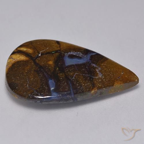 Opala de Pedra Multicolorido Natural 11.18ct, Formato de pêra, Opaco