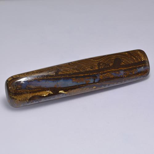 Opala boulder multicolorido natural 58,31ct, almofada cortada, opaco