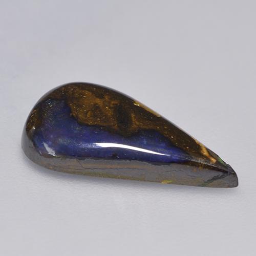 Opala boulder multicolorido natural 3,88ct, formato de pêra, opaco