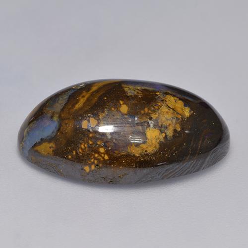 Opala boulder multicolorido natural 15,72ct, forma extravagante, opaco