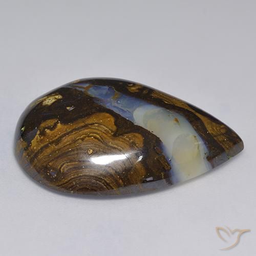 Opala de Pedra Multicolorido Natural 30.50ct, Formato de pêra, Translúcido
