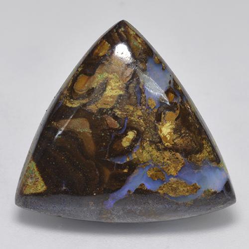 Opala boulder multicolorido natural 17,74ct, trillion, opaco