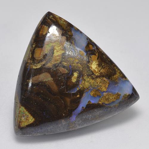 Opala boulder multicolorido natural 17,74ct, trillion, opaco