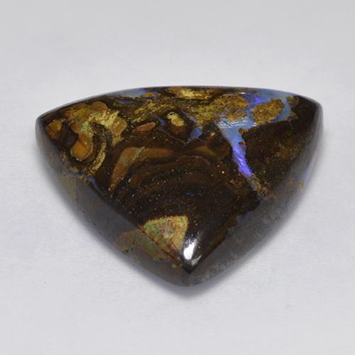 Opala boulder multicolorido natural 17,74ct, trillion, opaco