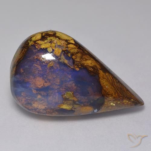 13.23ct Natural Multicolorido Opala de Pedra, Formato de pêra, Opaco