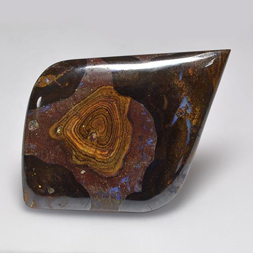 Opala boulder multicolorido natural 39,46ct, forma extravagante, opaco