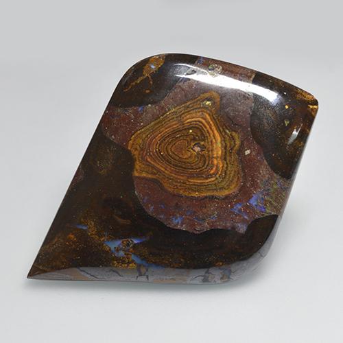 Opala boulder multicolorido natural 39,46ct, forma extravagante, opaco