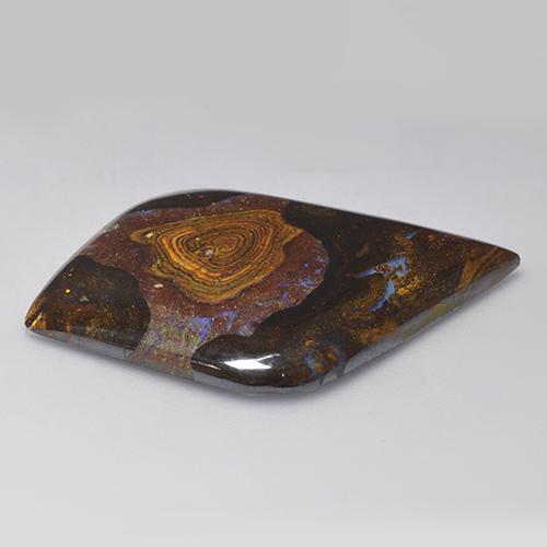 Opala boulder multicolorido natural 39,46ct, forma extravagante, opaco