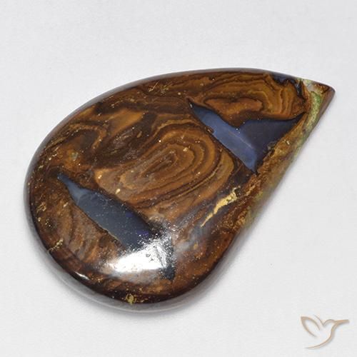 Opala boulder multicolorido natural 33,73ct, forma extravagante, translúcido