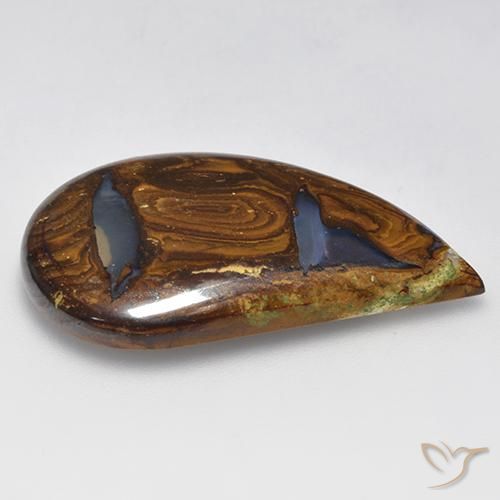 Opala boulder multicolorido natural 33,73ct, forma extravagante, translúcido