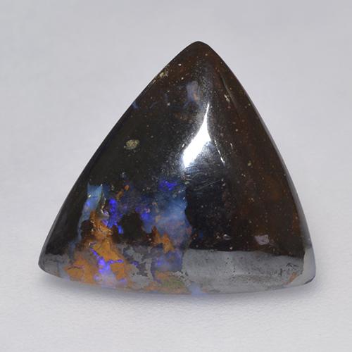 Opala boulder multicolorido natural 5,14ct, trillion, opaco