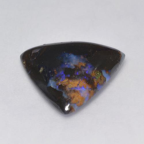 Opala boulder multicolorido natural 5,14ct, trillion, opaco