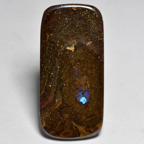 Opala boulder multicolorido natural 9,48ct, almofada cortada, opaco