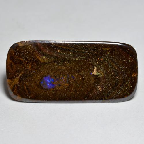 Opala boulder multicolorido natural 9,48ct, almofada cortada, opaco