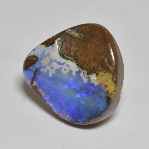 Opala boulder multicolorido natural 7,43ct, formato de pêra, opaco