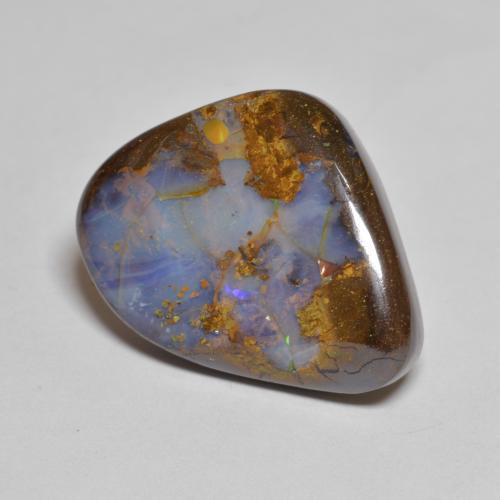 Opala boulder multicolorido natural 19,79ct, forma extravagante, opaco