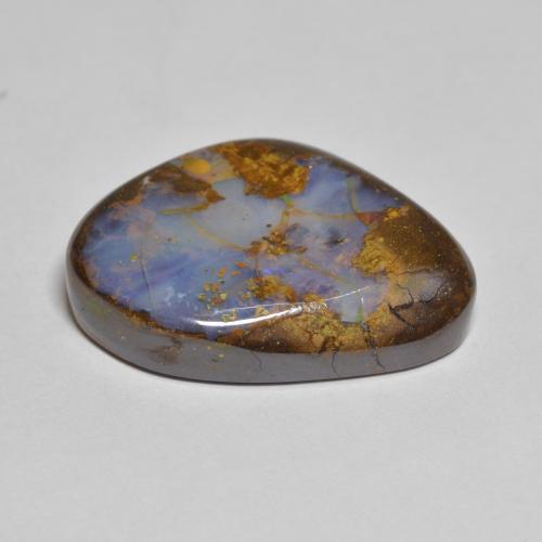 Opala boulder multicolorido natural 19,79ct, forma extravagante, opaco