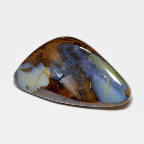 Opala boulder multicolorido natural 30,28ct, forma extravagante, opaco