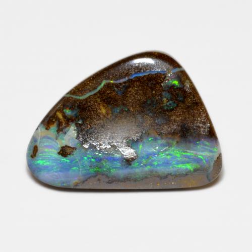 Opala boulder multicolorido natural 10,00ct, forma extravagante, opaco