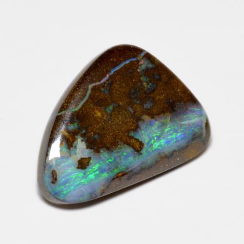 Opala boulder multicolorido natural 10,00ct, forma extravagante, opaco