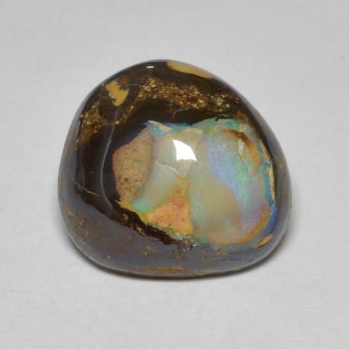Opala boulder multicolorido natural 8,07ct, forma extravagante, opaco