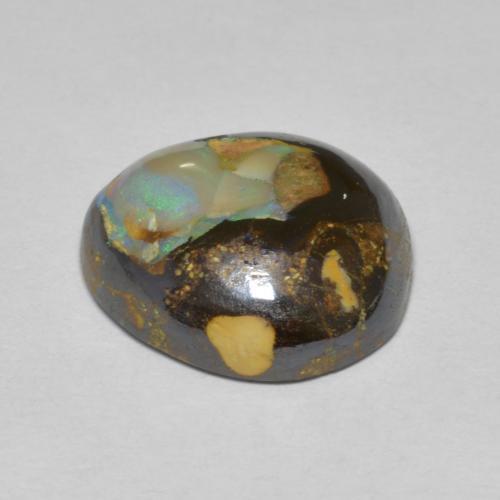 Opala boulder multicolorido natural 8,07ct, forma extravagante, opaco