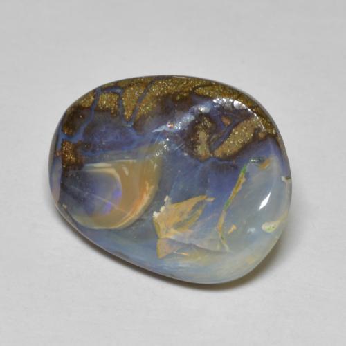 Opala boulder multicolorido natural 10,14ct, forma extravagante, opaco